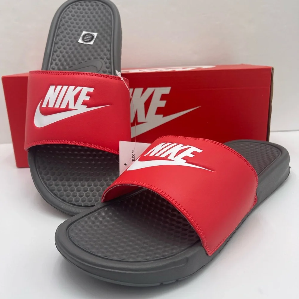 Nike Red and Gray Slide Sandals Men’s Slides BENASSI JDI
BENASSI JDI - Picture 13 of 16